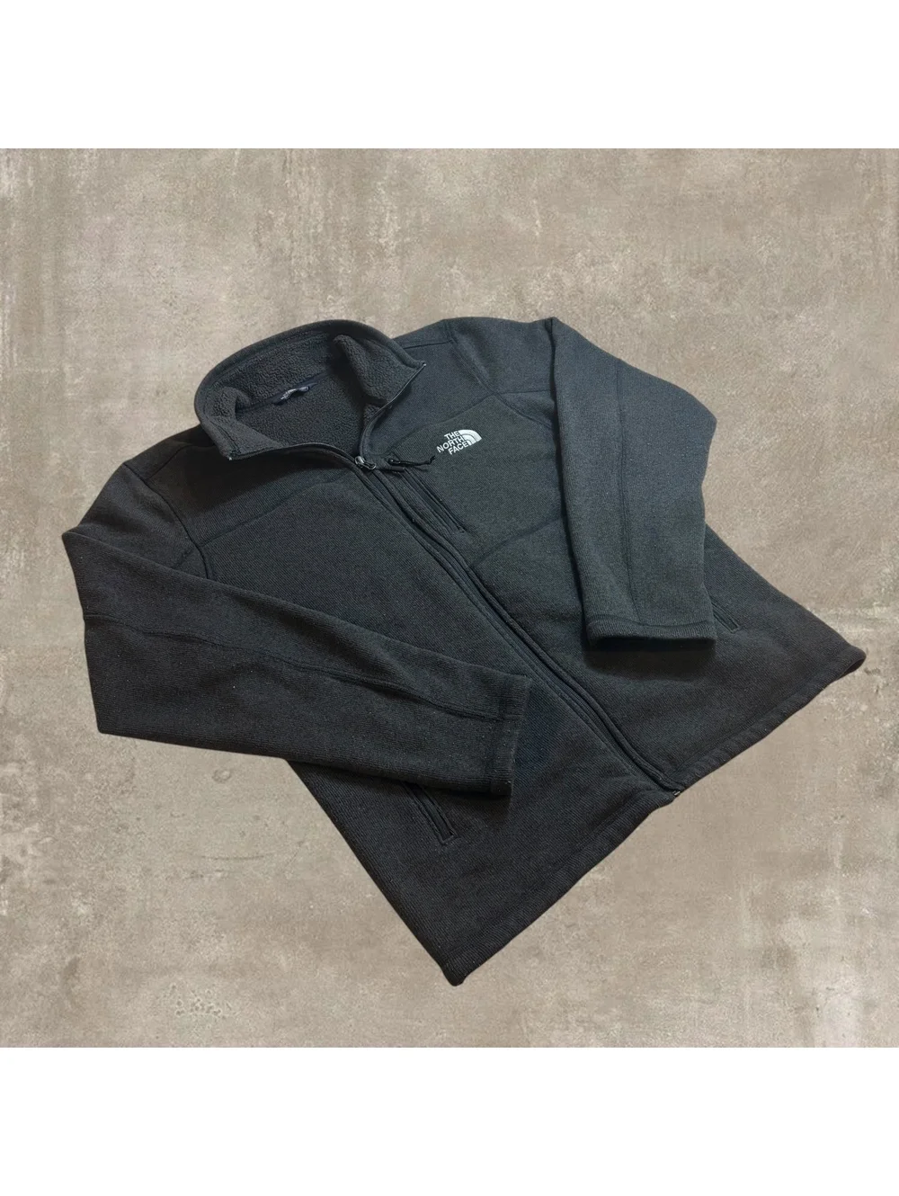 The North Face Gordon Lyons Full Zip Black Fleece Sweater Jacket Sz L